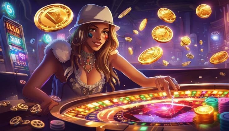 Galactic Gems six-reel slot layout on qq101 login